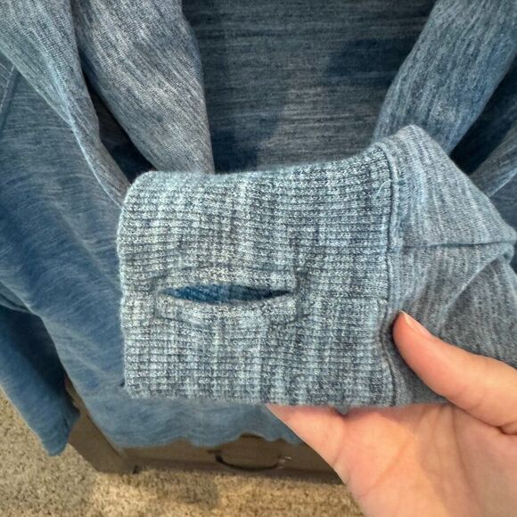 L.L. Bean Blue Cowl Neck Pullover Women’s Small Long Sleeve Sweatshirt Lounge - Picture 6 of 6